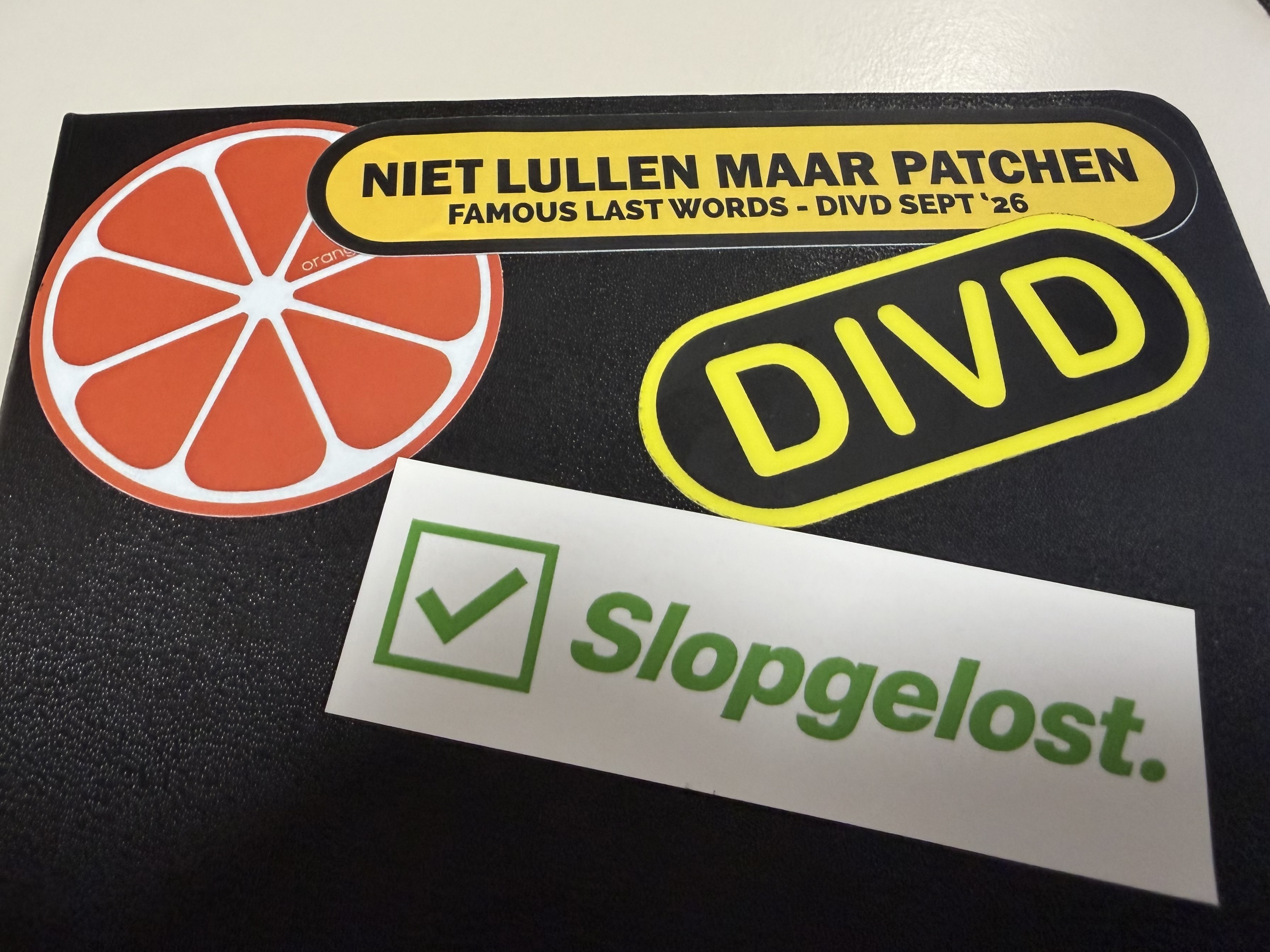 Moleskin notebook with stickers