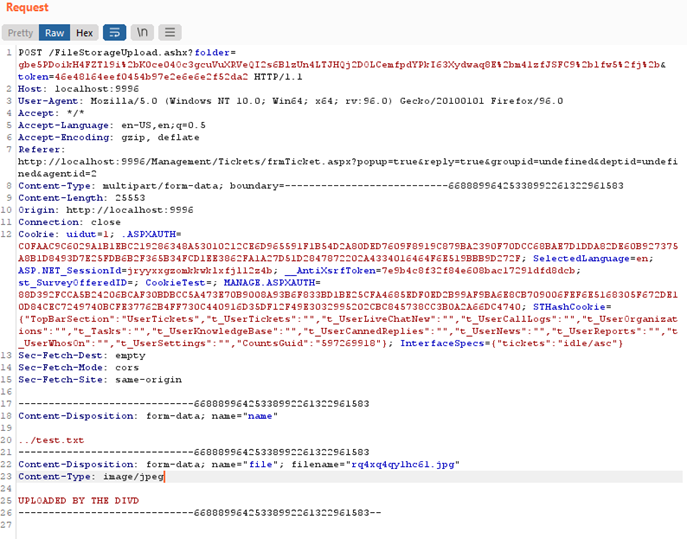 Screenshot of file overwrite vulnerability